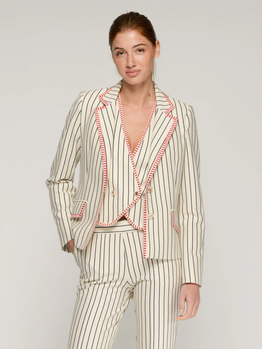 Vilagallo Stripe Cream Blazer 33233