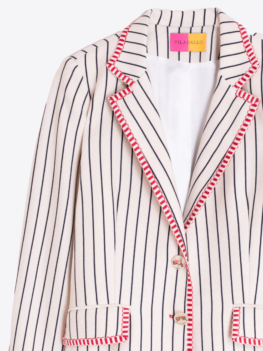 Vilagallo Stripe Cream Blazer 33233