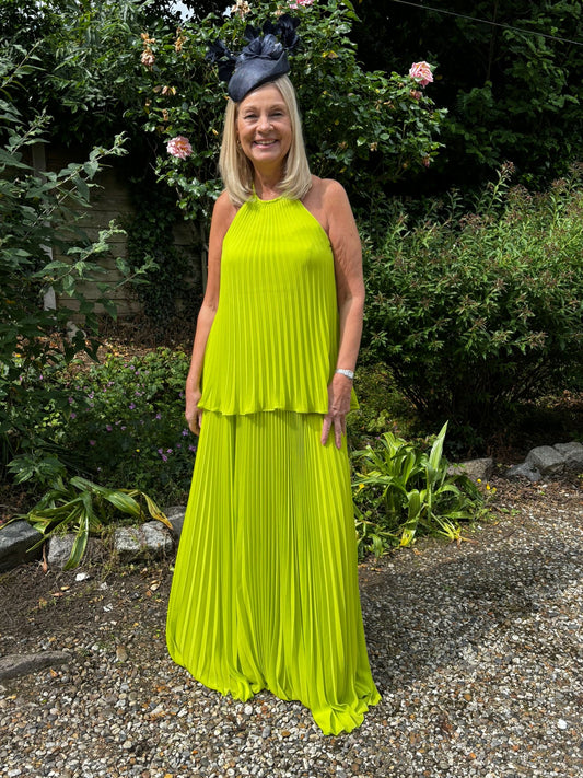 Carla Ruiz Lime Halter Neck Dress 50501