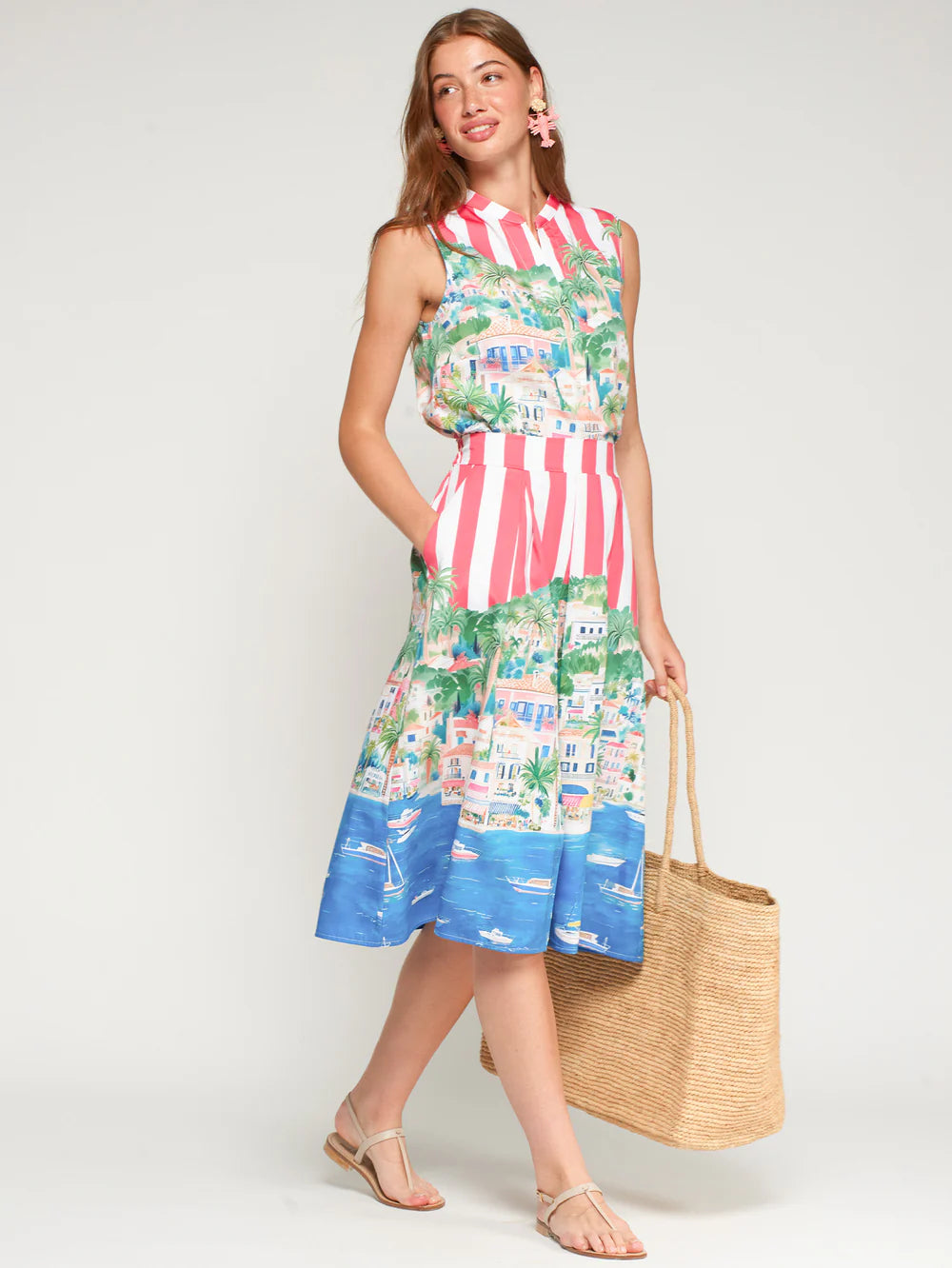 Vilagallo Puerto Banus Print Skirt 33552