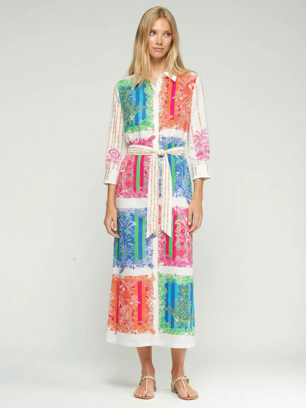 Vilagallo Bamboo Print Shirt Dress 33656