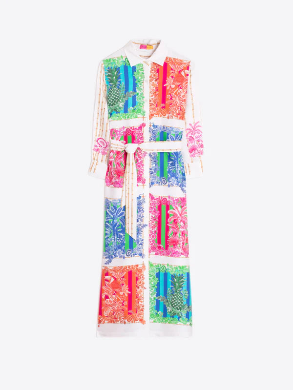 Vilagallo Bamboo Print Shirt Dress 33656