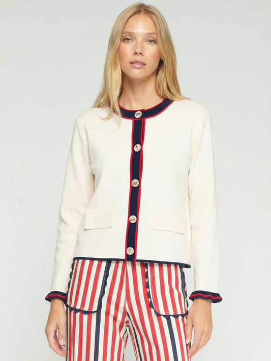Vilagallo Contrast Edge Cardigan 33478