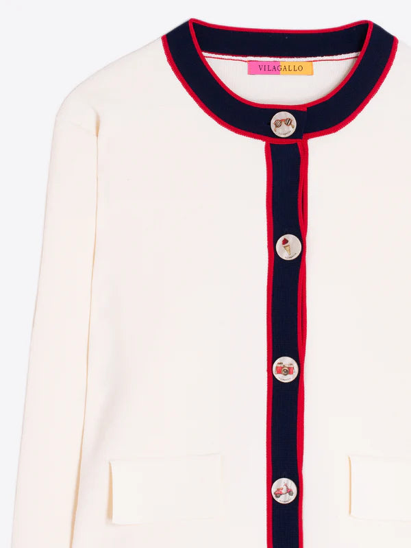 Vilagallo Contrast Edge Cardigan 33478