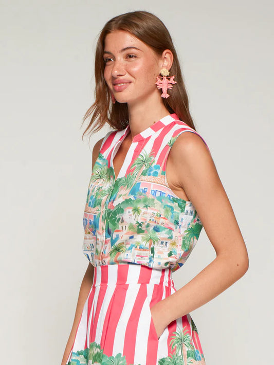 Vilagallo Puerto Banus Print Vest 33553