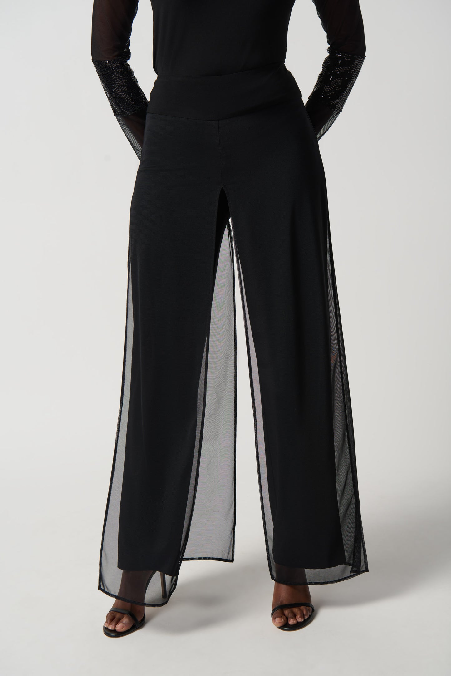 Joseph Ribkoff Black Jersey & Mesh Trousers