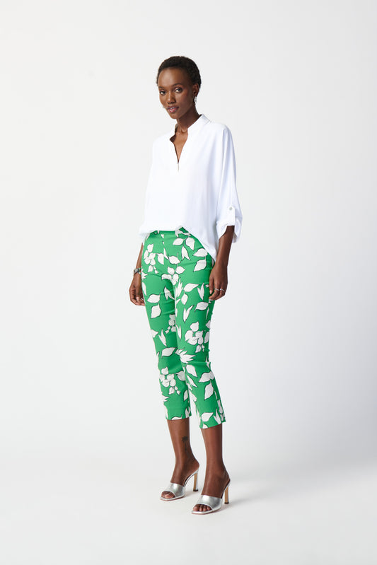 Joseph Ribkoff Leaf Print Trousers