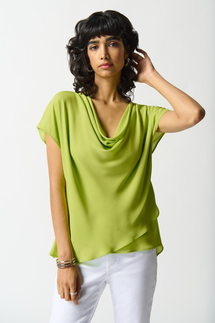 Joseph Ribkoff 242027 cowl neck layered top