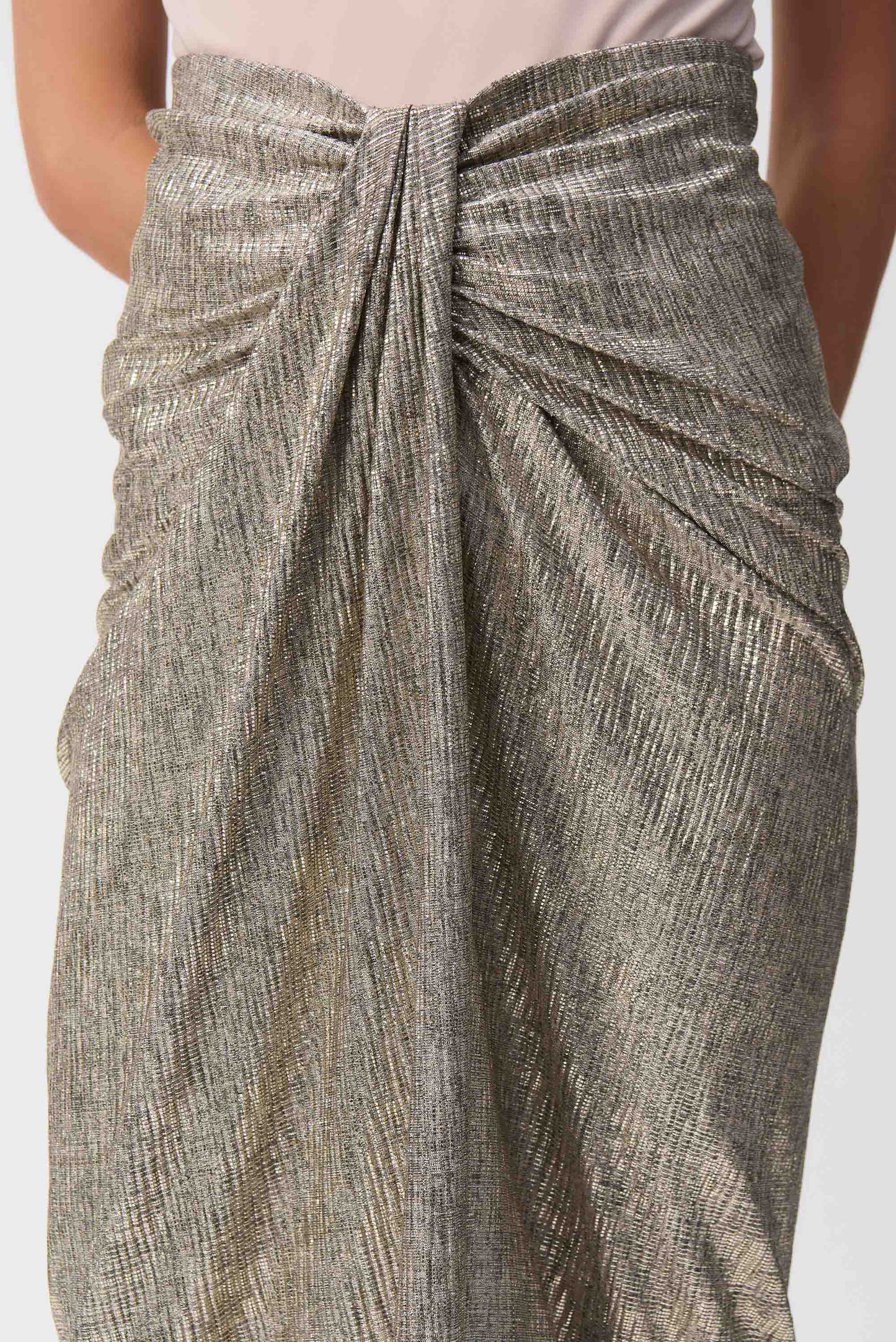 Joseph Ribkoff Foiled Knit Twist Front Skirt 251283