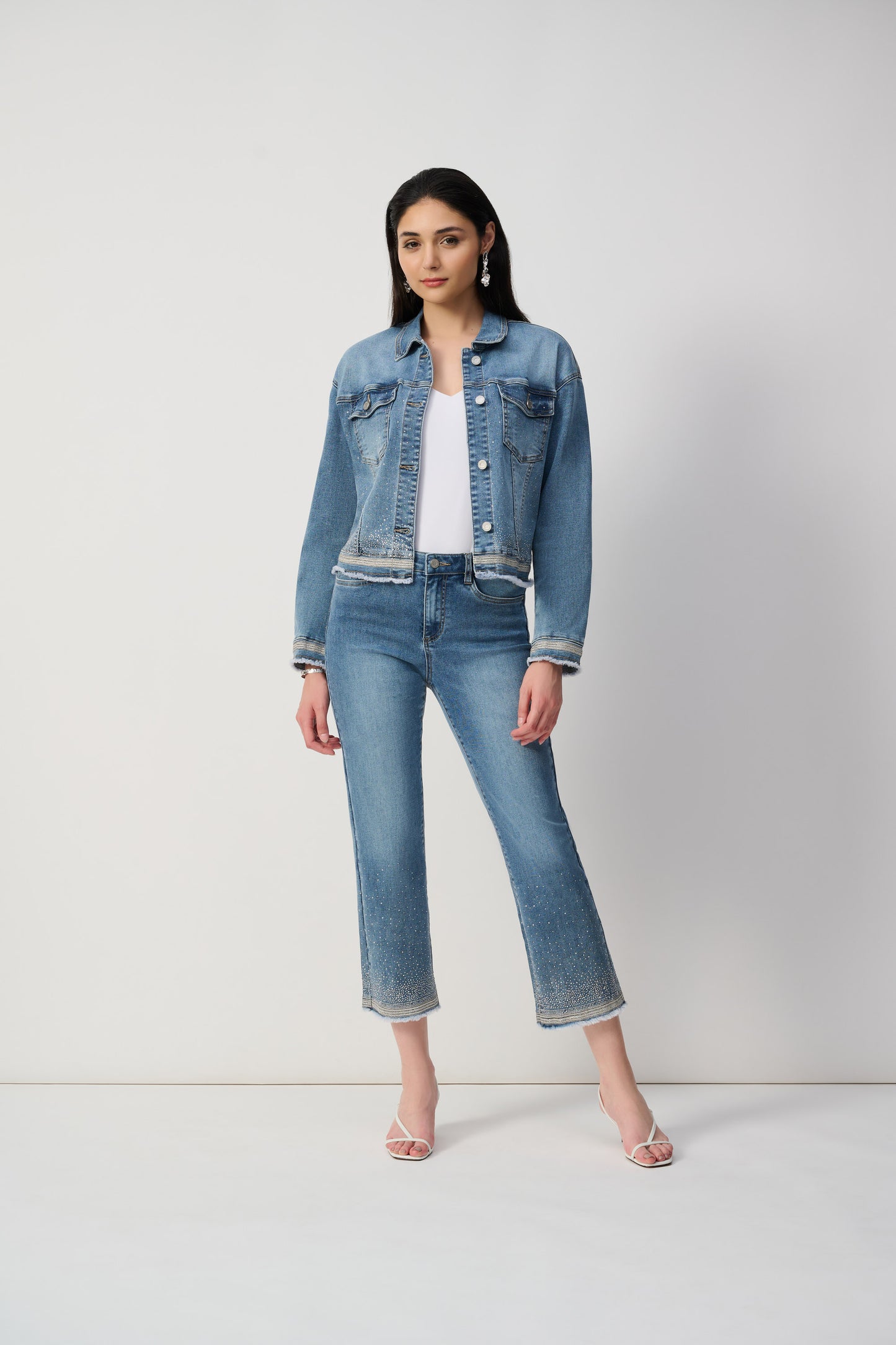 Joseph Ribkoff Crop Jeans with Bling 251956
