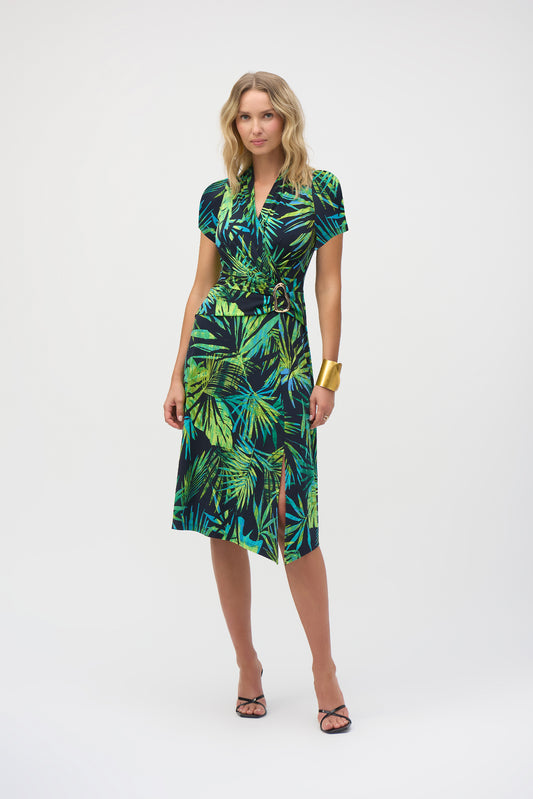 Joseph Ribkoff Palm Print Dress 252203X