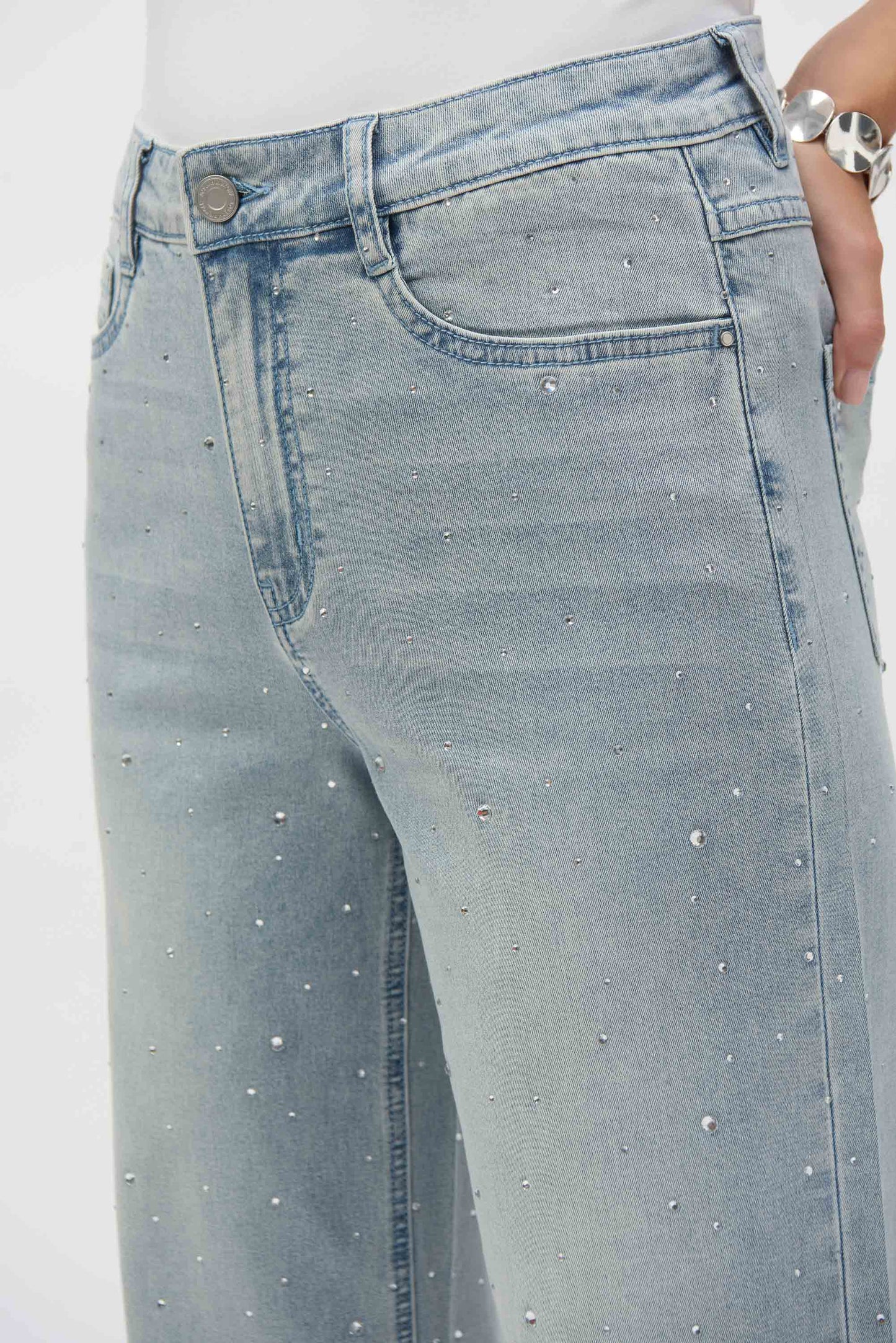 Joseph Ribkoff Straight Leg Sparkle All Around Jean Light Blue 252916