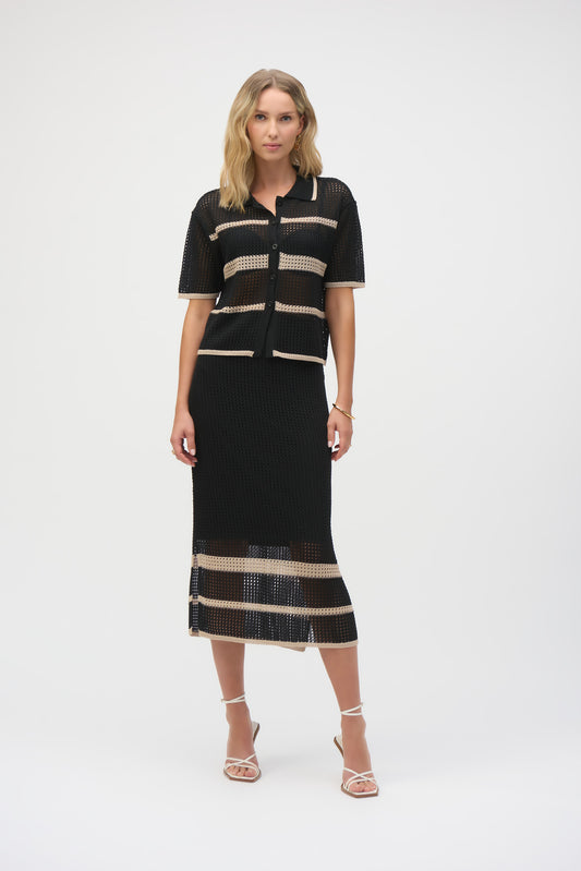 Joseph Ribkoff Knitted Stripe Top 252924