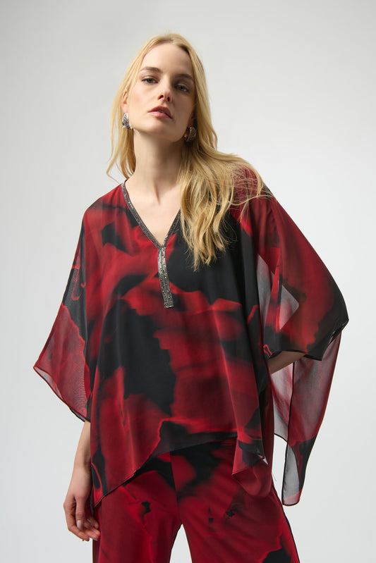 Joseph Ribkoff Rose Print Top 254090