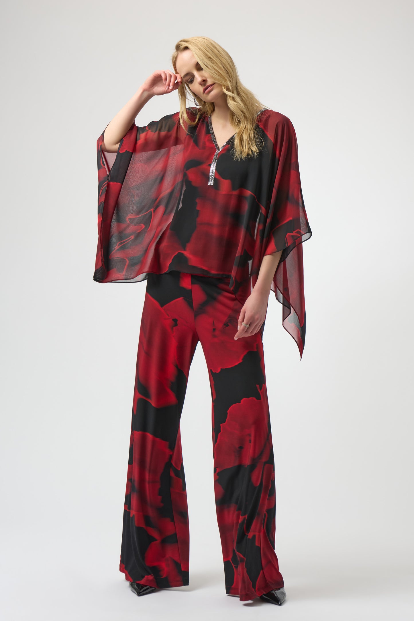 Joseph Ribkoff Rose Print Top 254090