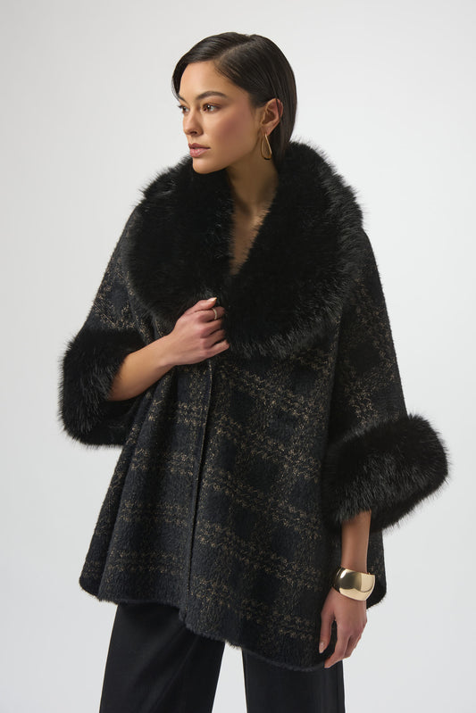 Joseph Ribkoff Fur Trim Cape 254934
