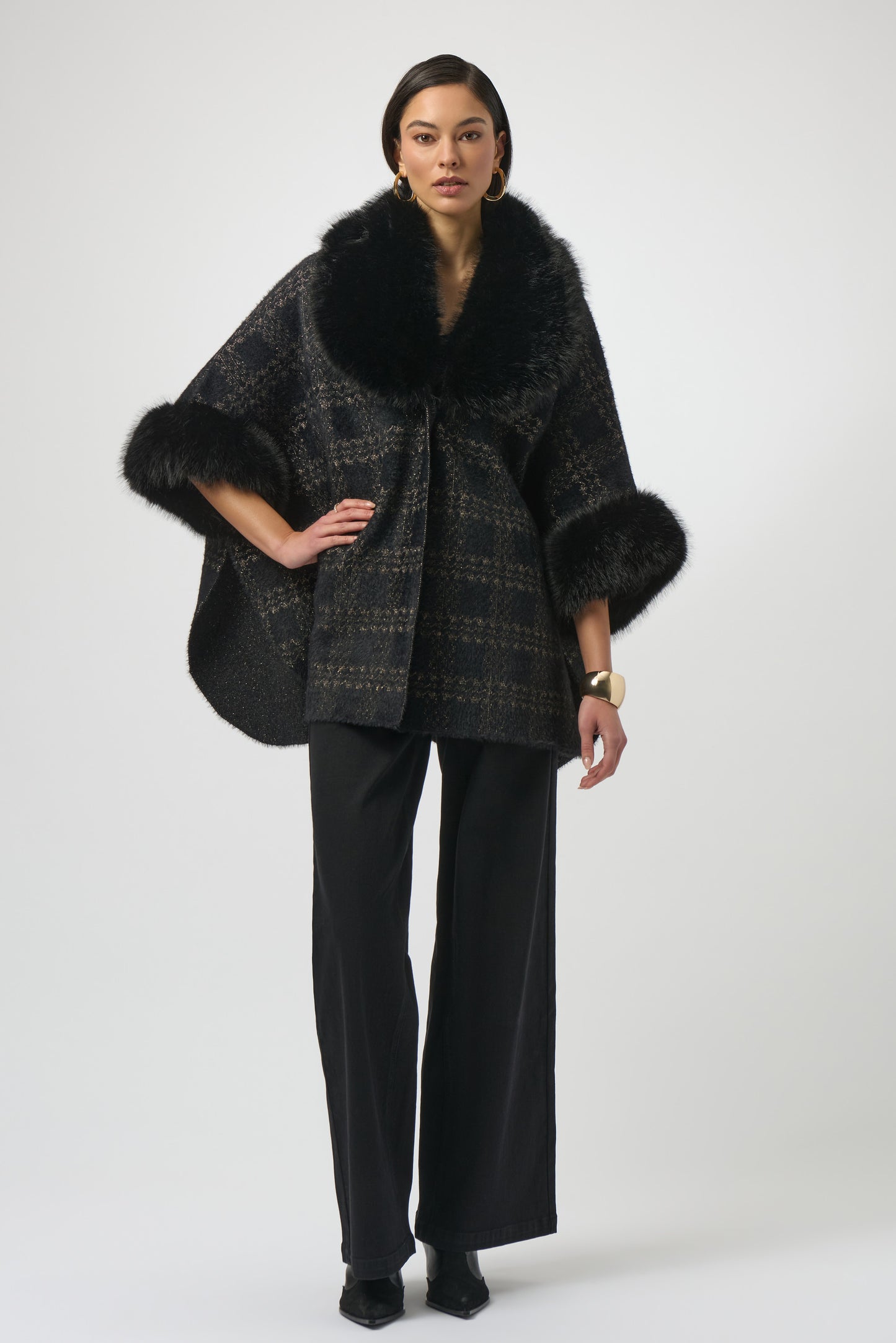 Joseph Ribkoff Fur Trim Cape 254934