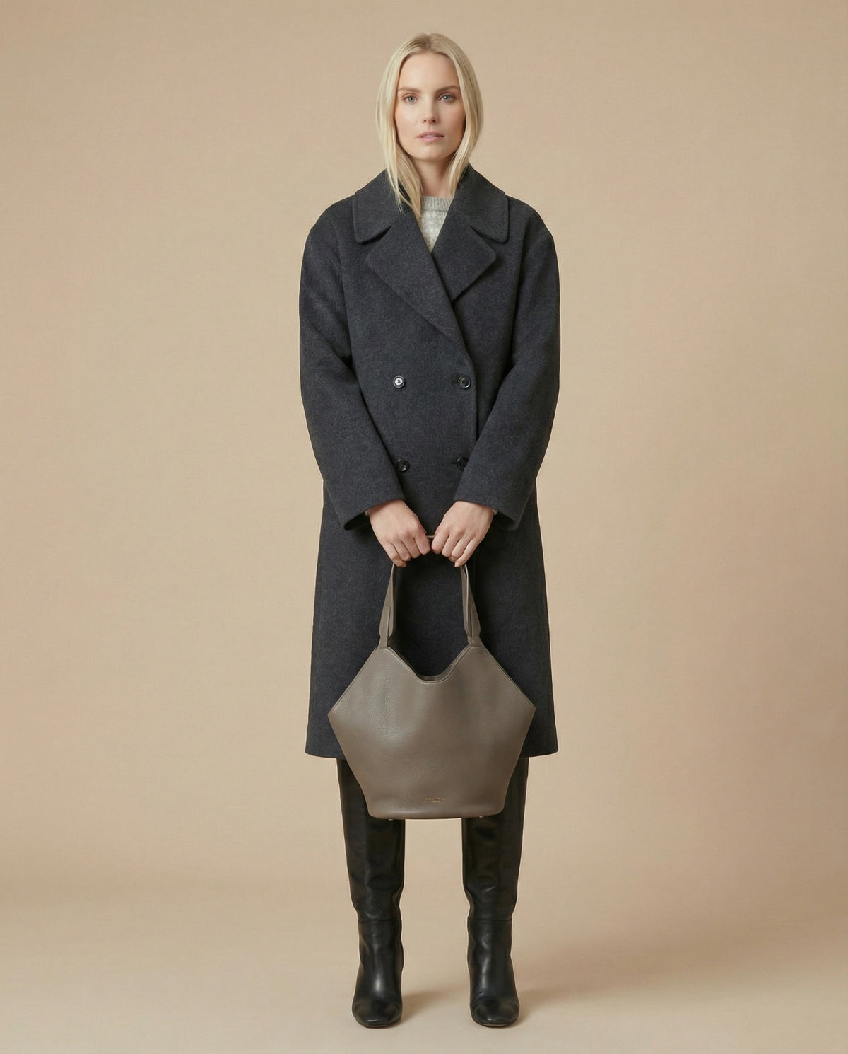 Allison Grey Long Coat 261TP2550