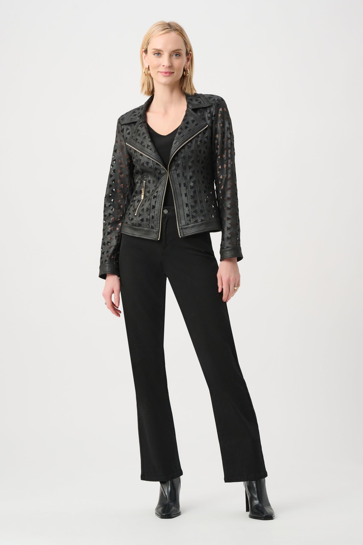 Joseph Ribkoff Black Pleather Jacket 263910