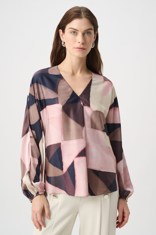 Joseph Ribkoff Print Satin Blouse 264197