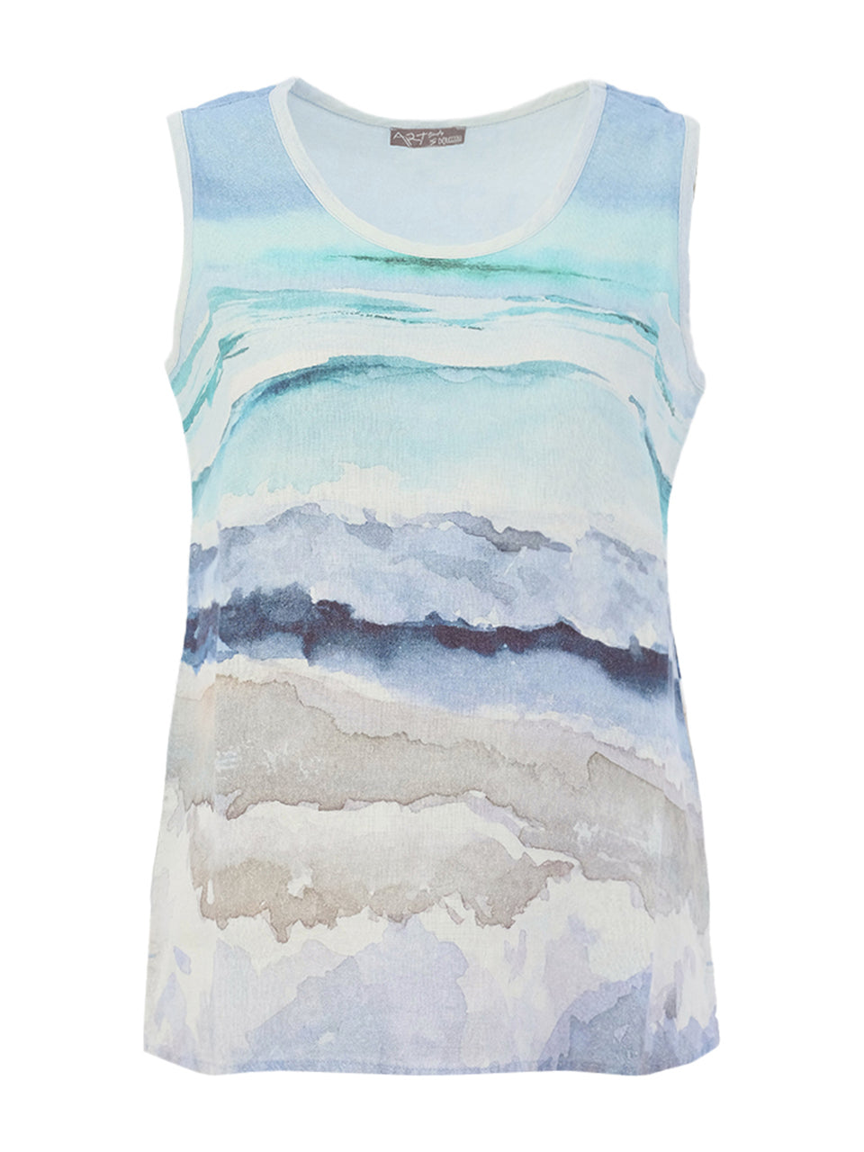 Dolcezza Wave Print Linen Top 26632