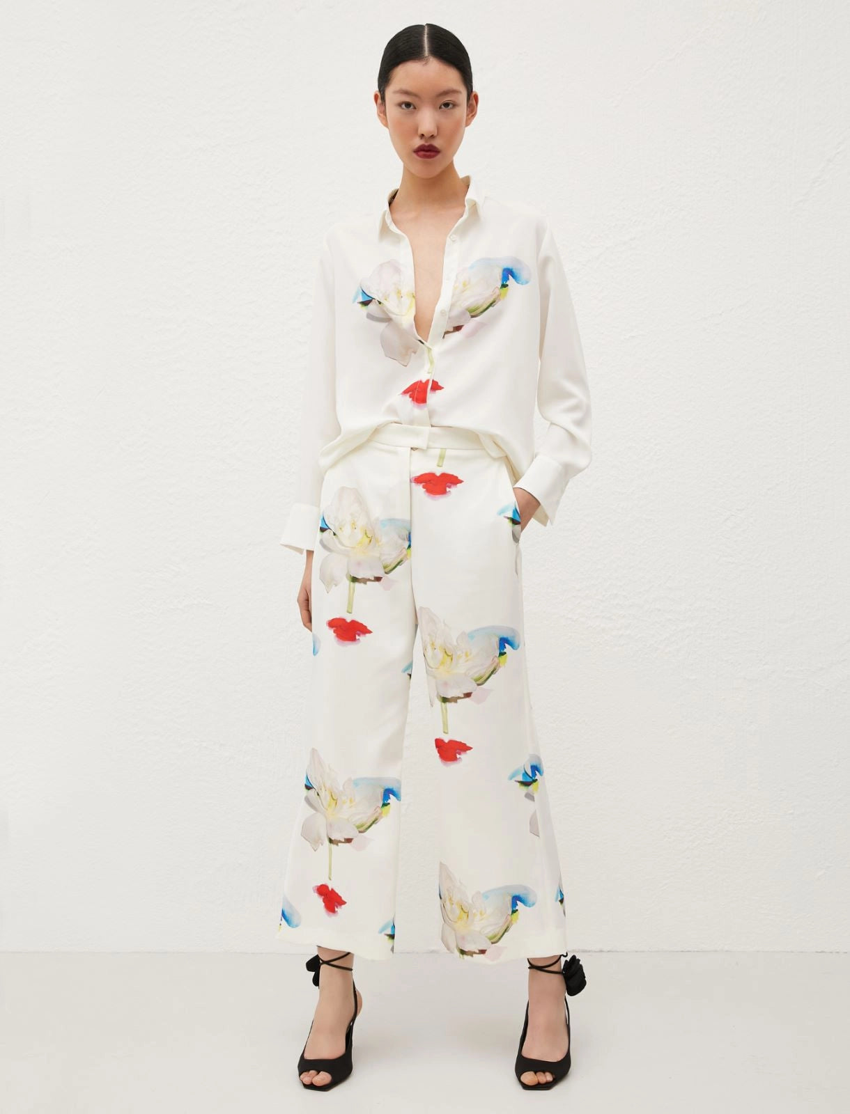 Marella Crepe Flower Print Shirt Bali