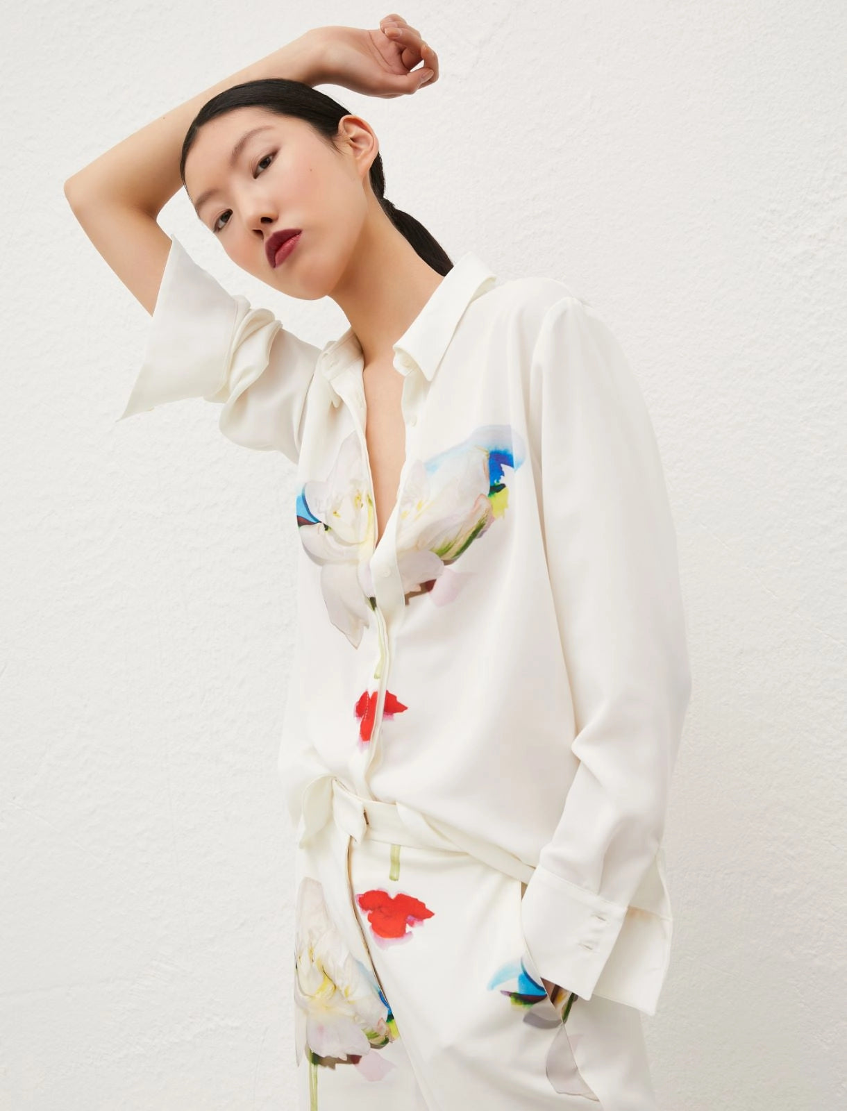 Marella Crepe Flower Print Shirt Bali