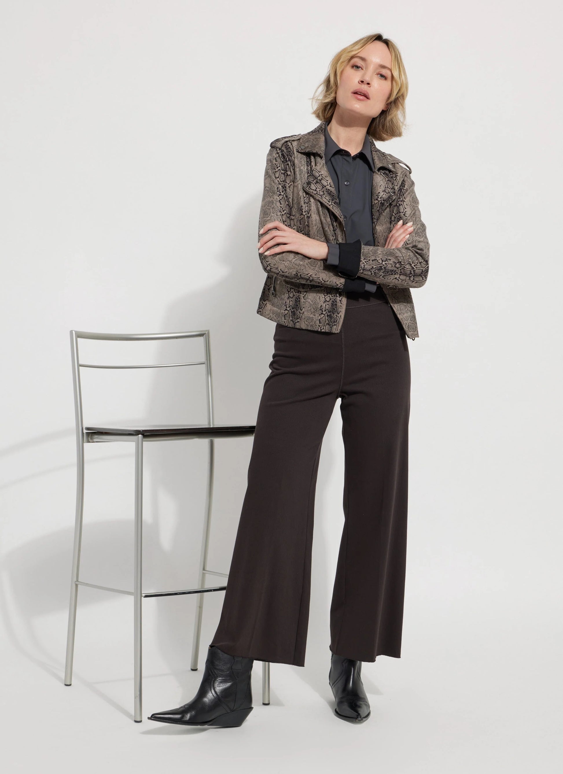 Lysse Erin Hi Waist Wide Leg Jeans Double Espresso 10 3244 M9 N.Shelley