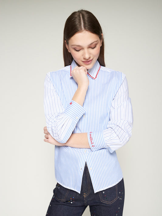 Vilagallo Cotton Stripe Shirt 32660