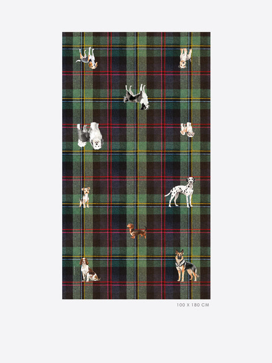 Vilagallo Tartan Dog Print Scarf 33041