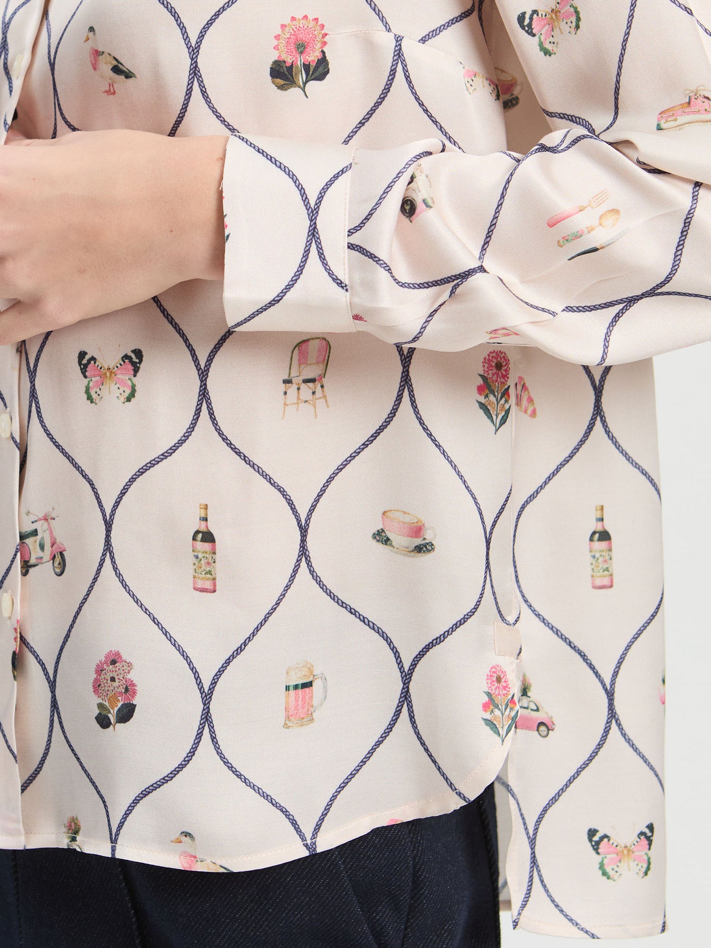 Vilagallo Cream Print Blouse 33850