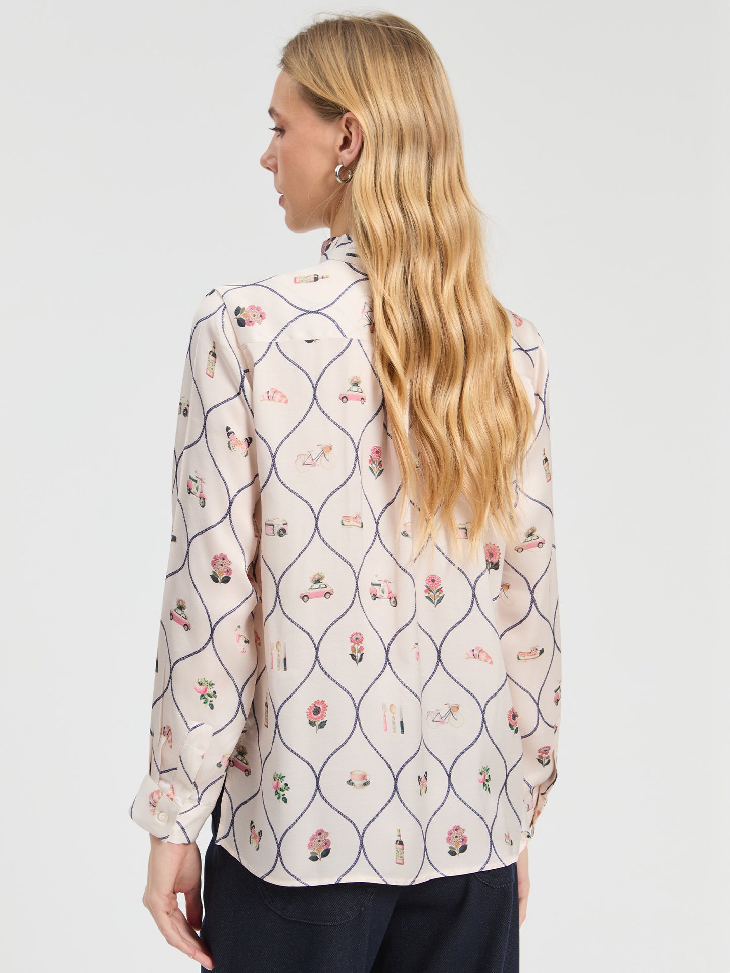 Vilagallo Cream Print Blouse 33850