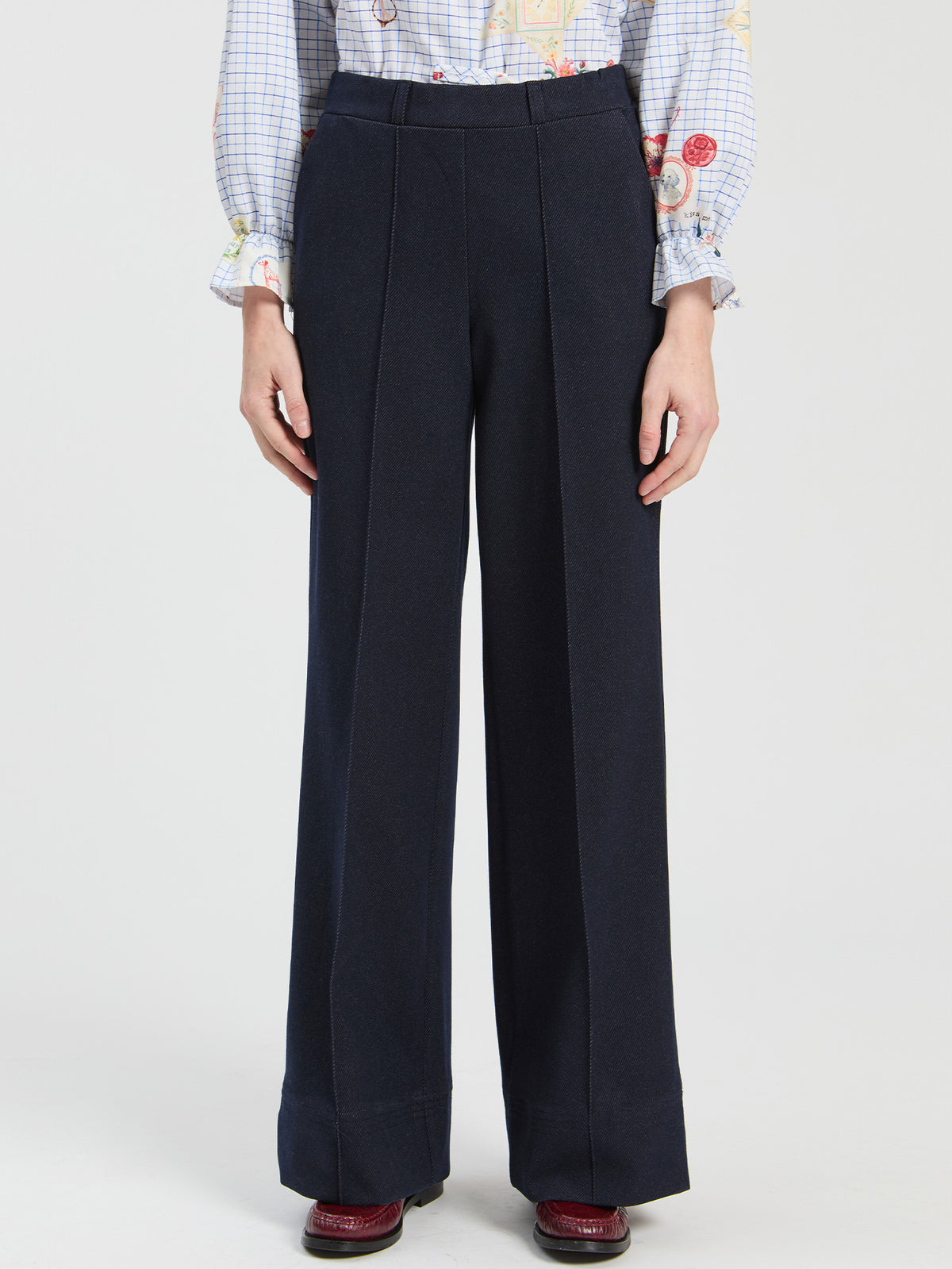 Vilagallo Faux Denim Trousers 33885