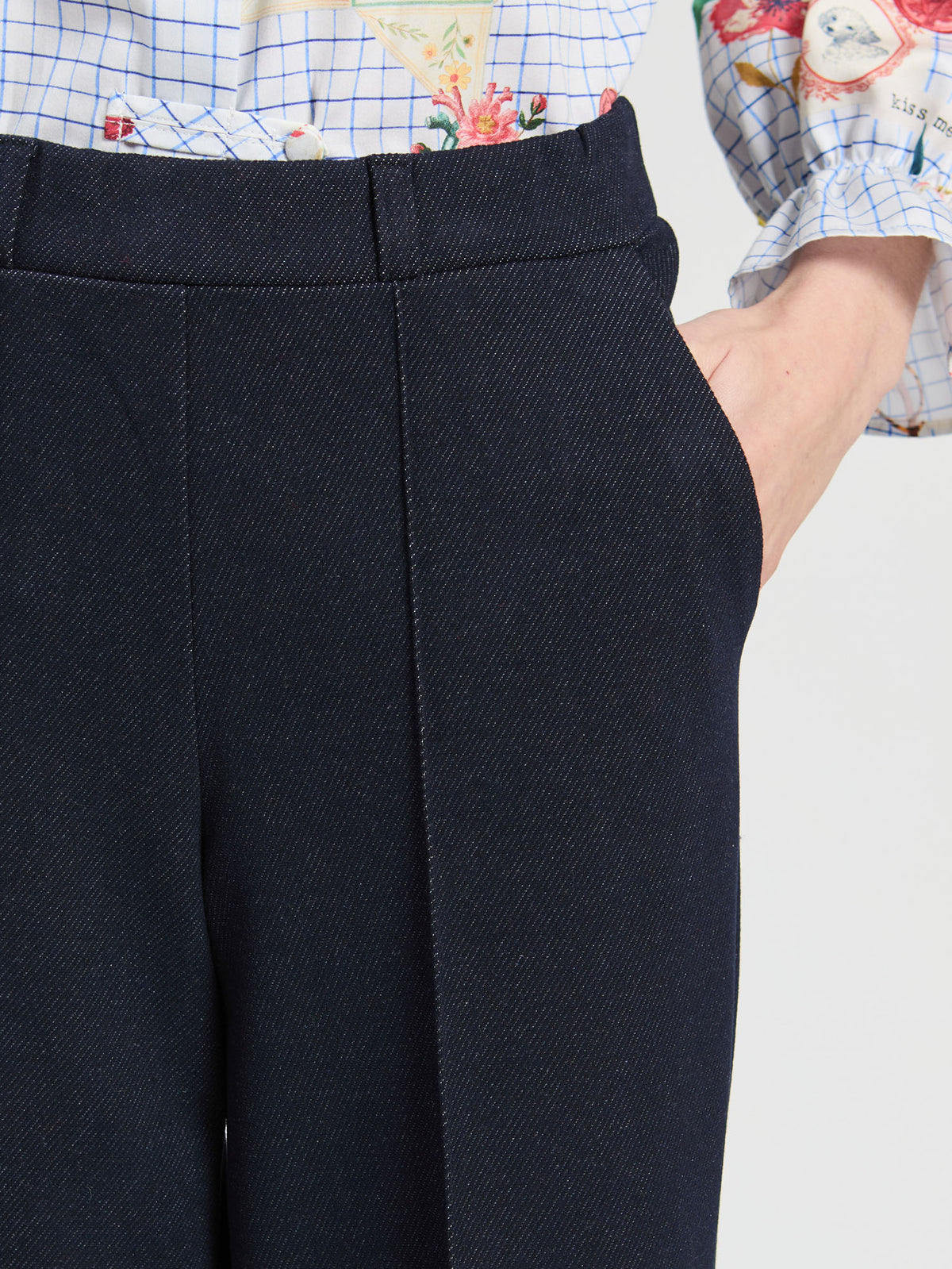 Vilagallo Faux Denim Trousers 33885