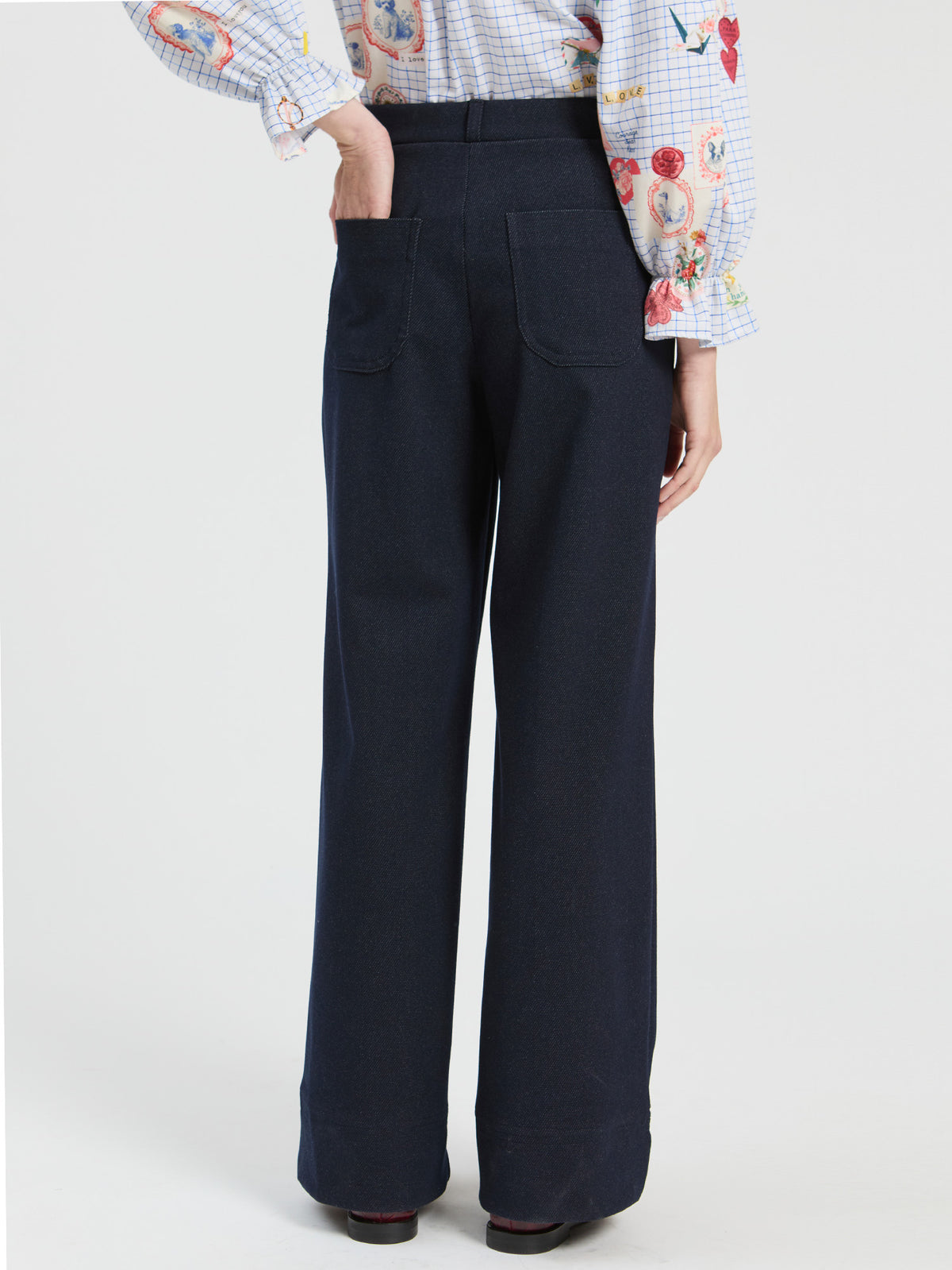 Vilagallo Faux Denim Trousers 33885