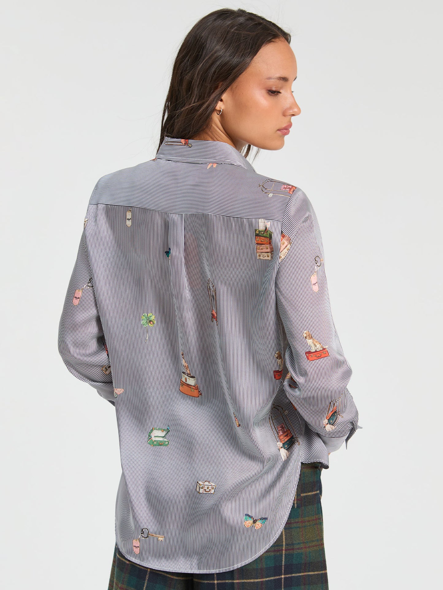 Vilagallo Stripe/Print Shirt 33925