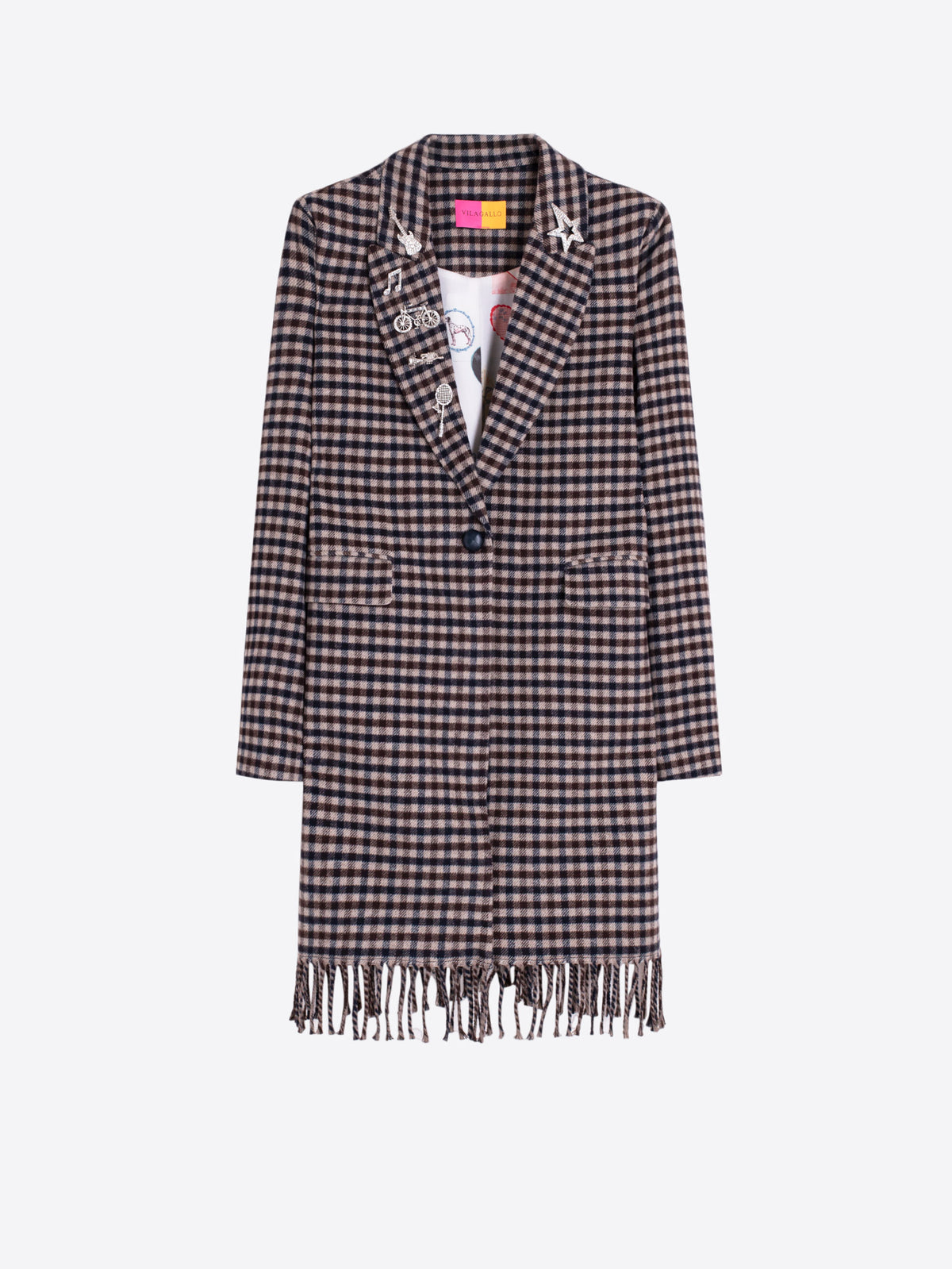 Vilagallo Tweed Check Coat 33929