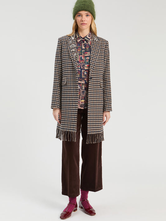 Vilagallo Tweed Check Coat 33929