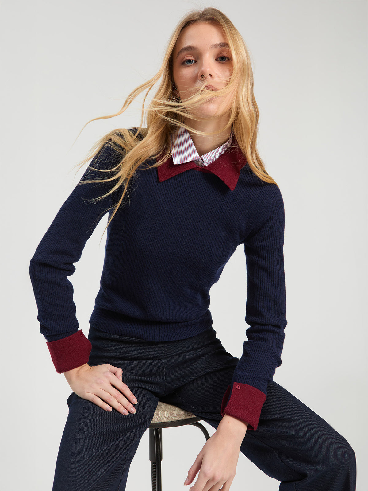 Vilagallo Mock Shirt Sweater 34149