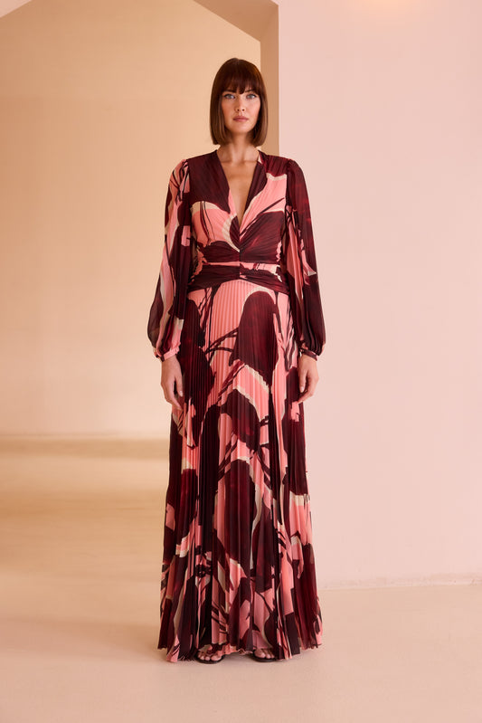 Carla Ruiz Pleated Long Dress 52-567