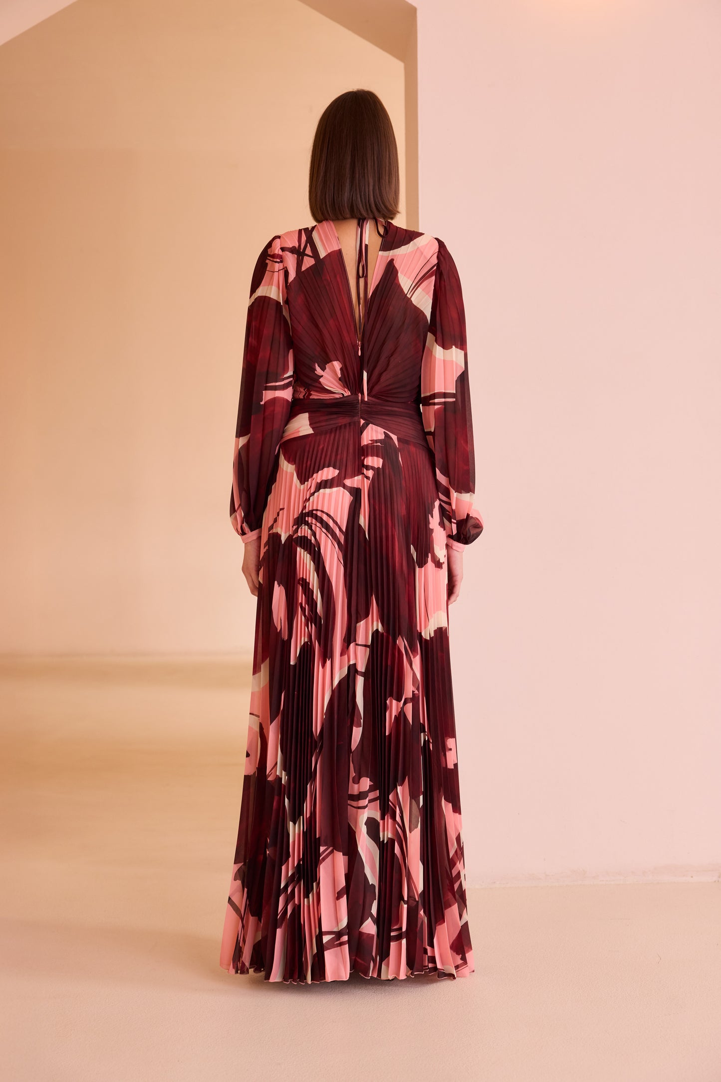 Carla Ruiz Pleated Long Dress 52-567