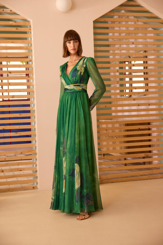 Carla Ruiz Floral Chiffon Dress 52-701