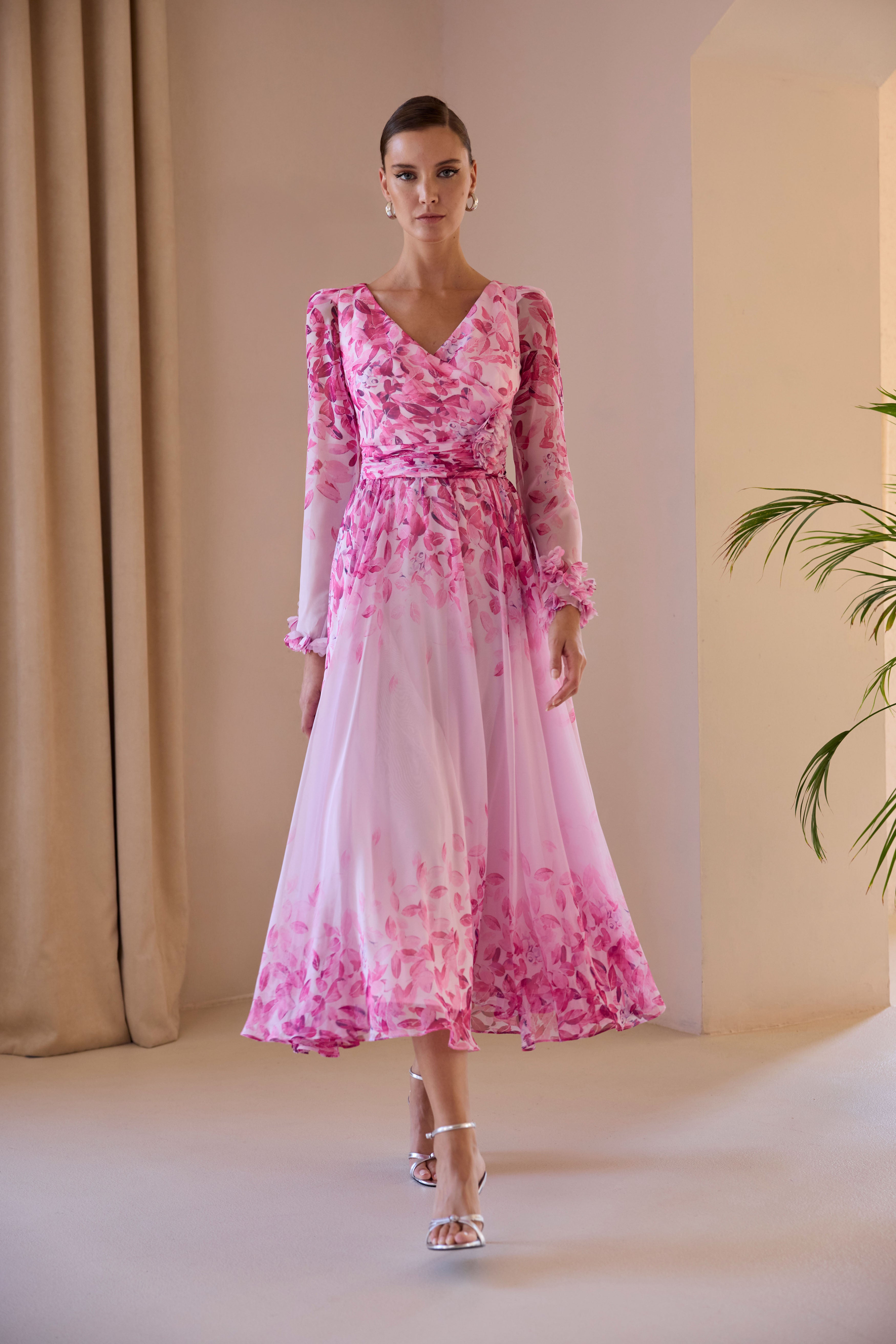Carla Ruiz Pink Floral Dress 52-707 – N.Shelley