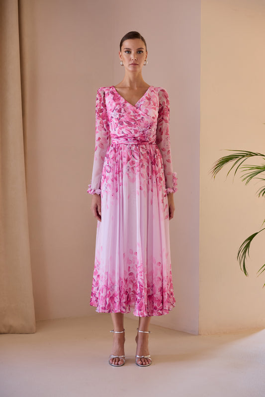 Carla Ruiz Pink Floral Dress 52-707
