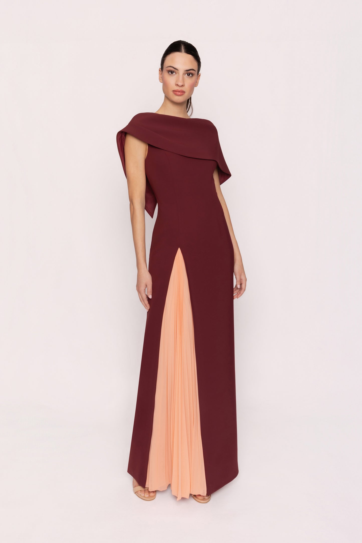 Carla Ruiz Burgundy Long Dress 53044