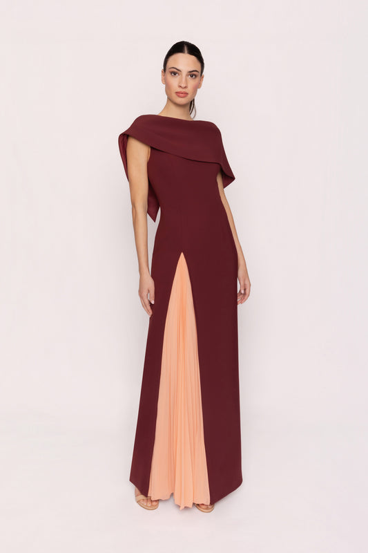 Carla Ruiz Burgundy Long Dress 53044
