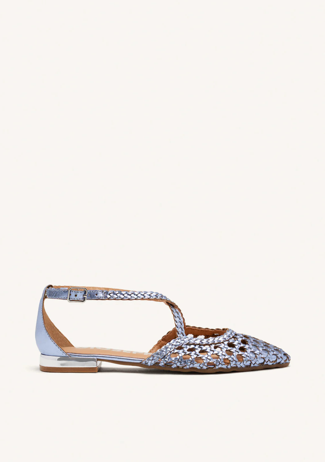 Gioseppo Woven Blue Metallic Flat Shoe Leskovic