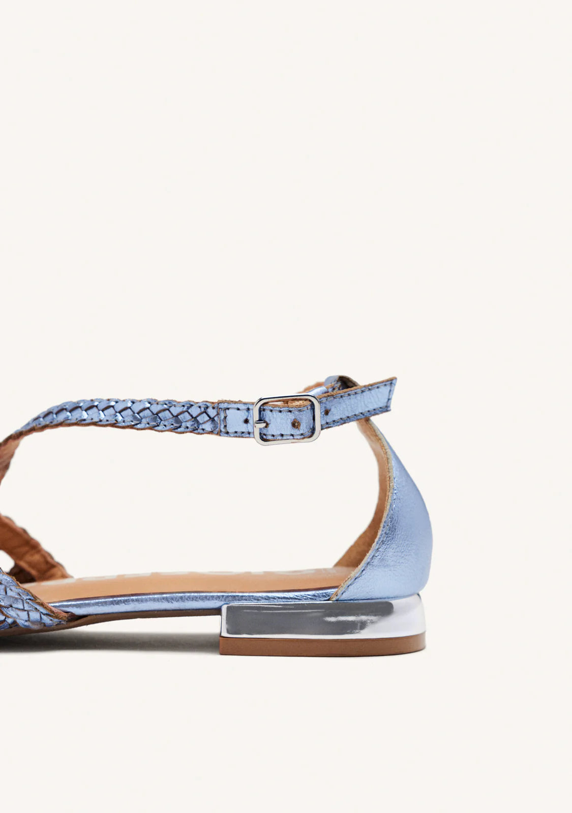 Gioseppo Woven Blue Metallic Flat Shoe Leskovic