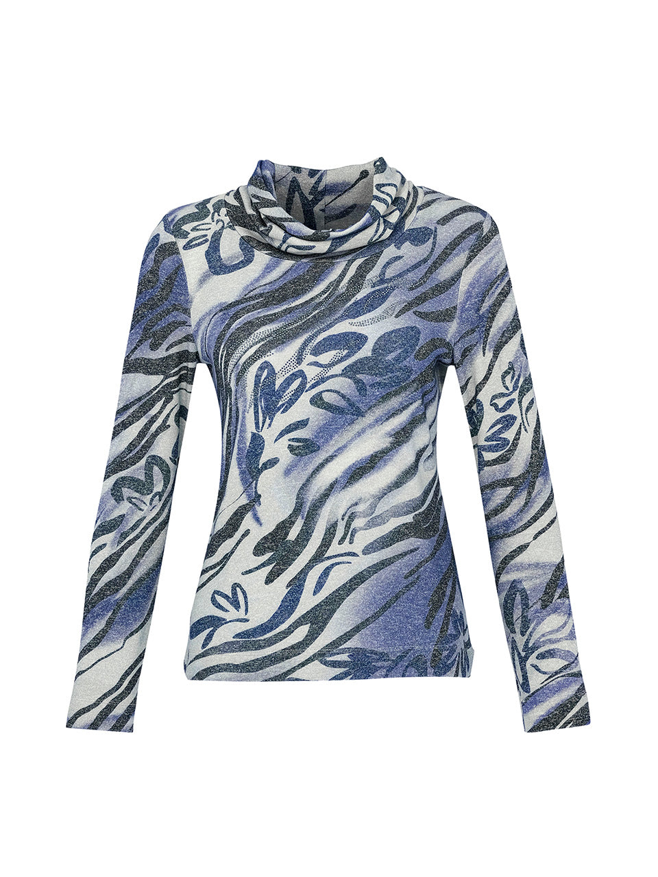Dolcezza Cowl Neck Abstract Top