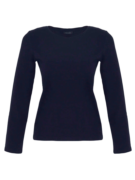 Dolcezza Navy Scoop Neck T-Shirt